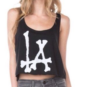 Brandy Melville Black LA crop top